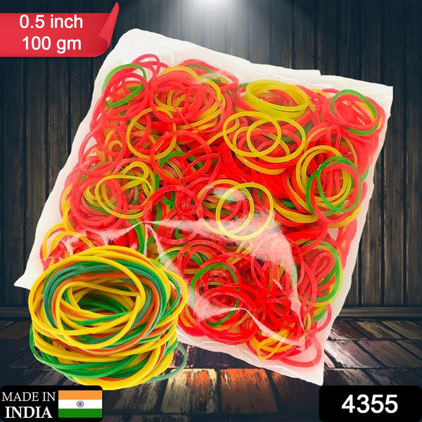 Multicolor Rubber Bands (Elastic & Reusable, Office & Home / 0.5 Inch 100GM), Hair accessories